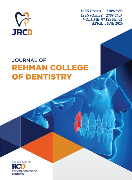 					View Vol. 7 No. 02 (2026): Journal of Rehman College of Dentistry
				